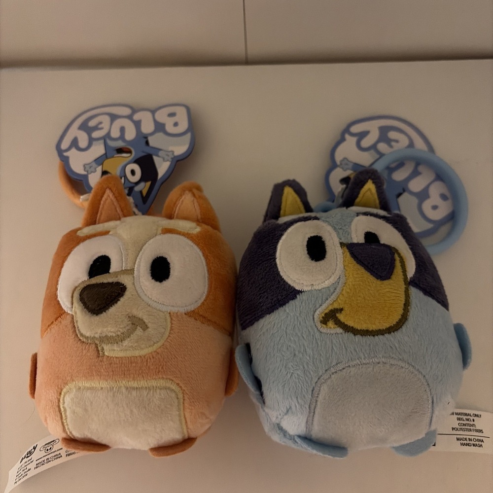 Bluey & Friends Bluey & Bingo Mini Plush Backpack Clip Set 2 NEW 2024